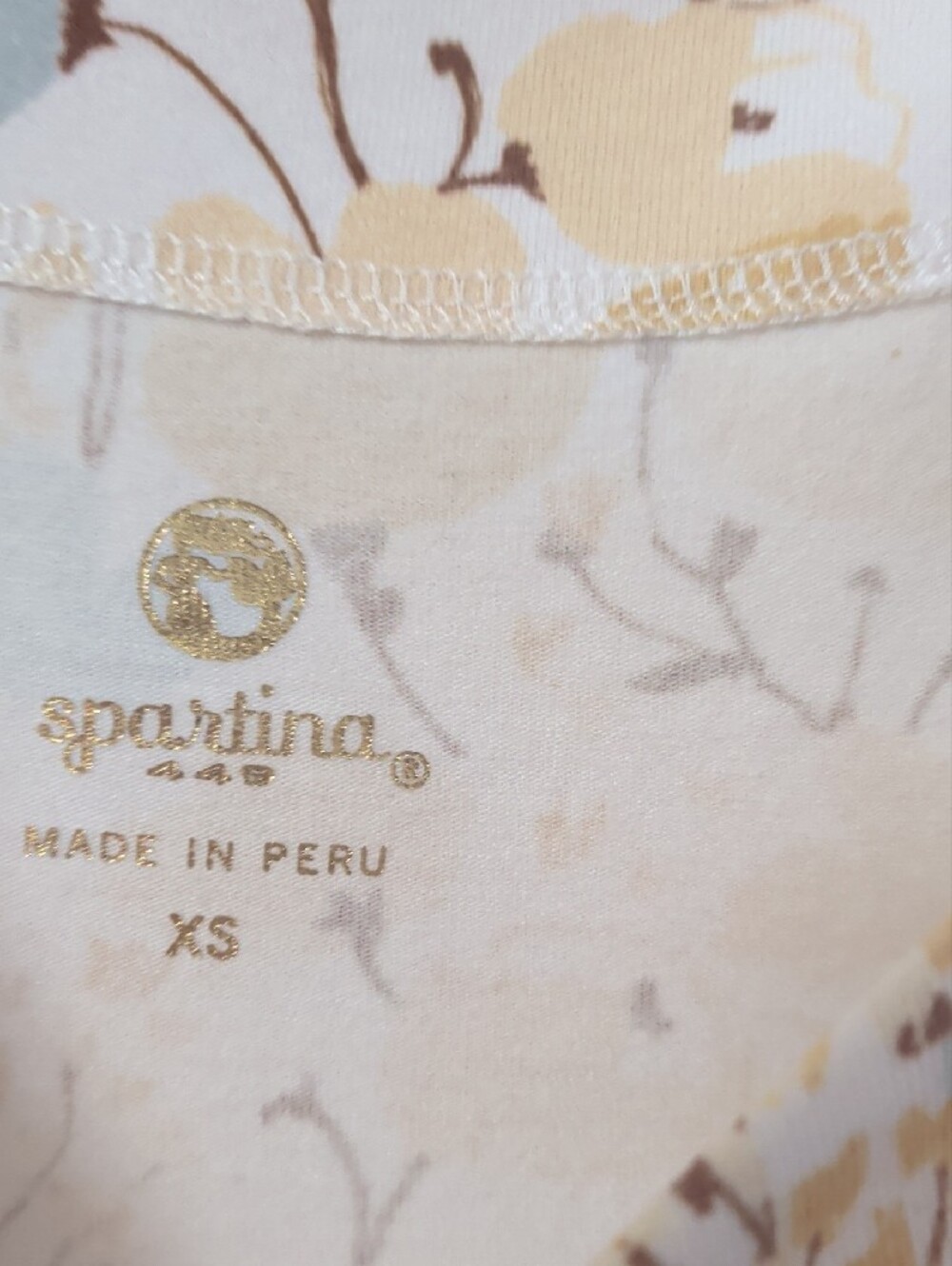 Spartina 449 Cream Dress with Yellow & Pale Blue Floral Print - Picture 2 of 5